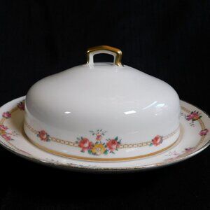 Charles Ahrenfeldt Limoges Three Piece Covered Cheese Dish # 23217 Clearance